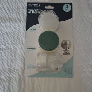 Bytech Power Scrubber 3-Piece Attachment Set - White, Green, Yellow